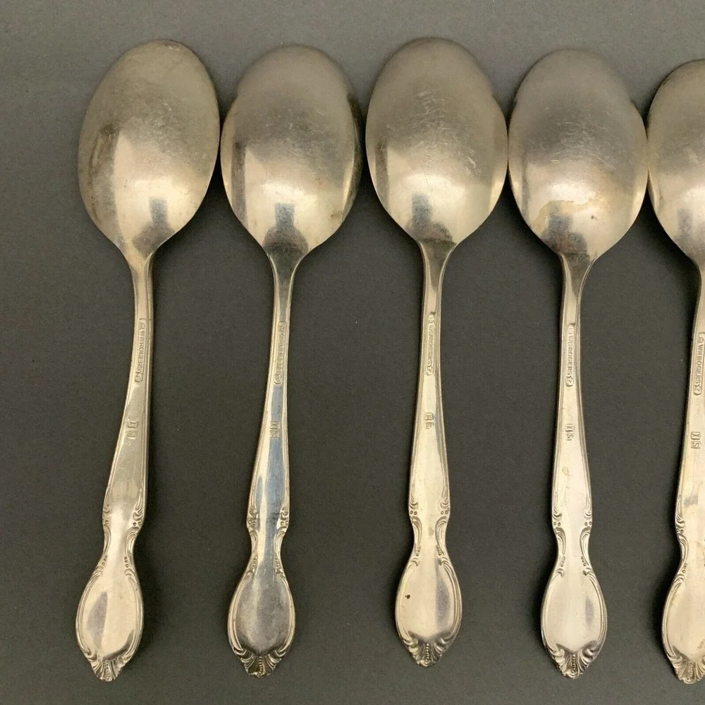 Wm Rogers International Silver Precious Mirror Silverplate 6 7/8 Spoons Lot of 8